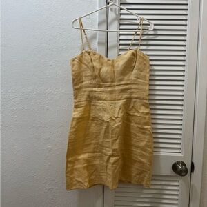 REFORMATION 
Roarke Linen Dress - Parmesan